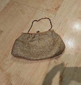 Vintage America Shimmering Gold Clutch